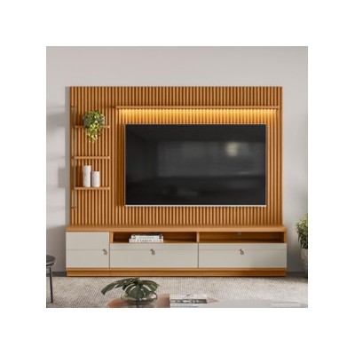 CJ MODULAR OURO PT NATURE/OFF WHITE-RACK+PAINEL COD 658.031